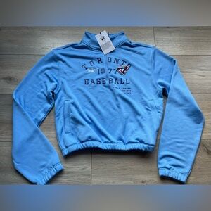 Women's Nike Powder Blue Toronto Blue Jays Rewind Splice Half-Zip